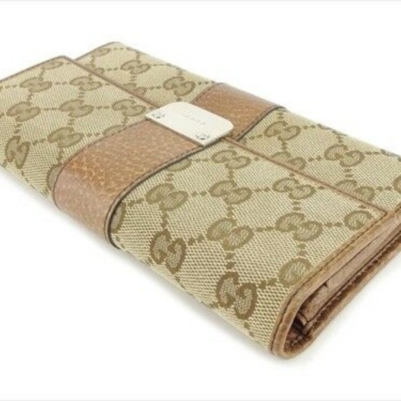 Gucci Wallet Purse Long Wallet GG Canvas leather Woman Authentic Used T9171 - Picture 9 of 10